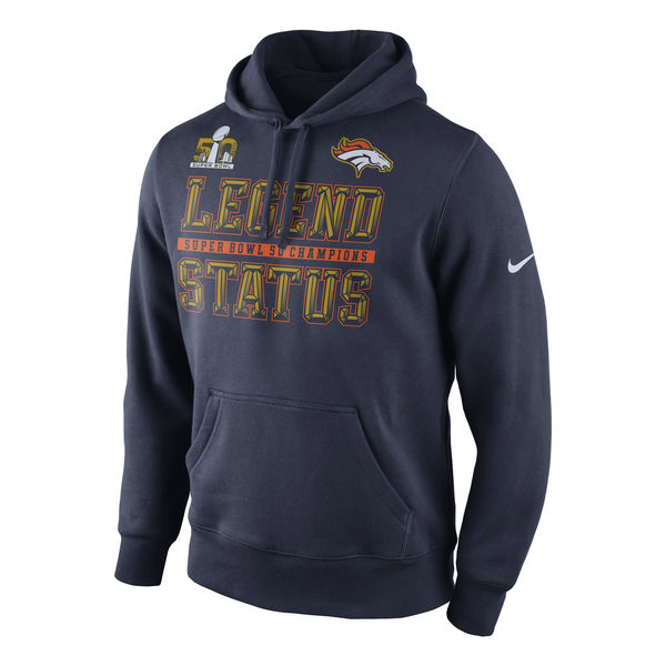 Men Denver Broncos Nike Super Bowl #50 Champions Parade Hoodie Navy->denver broncos->NFL Jersey